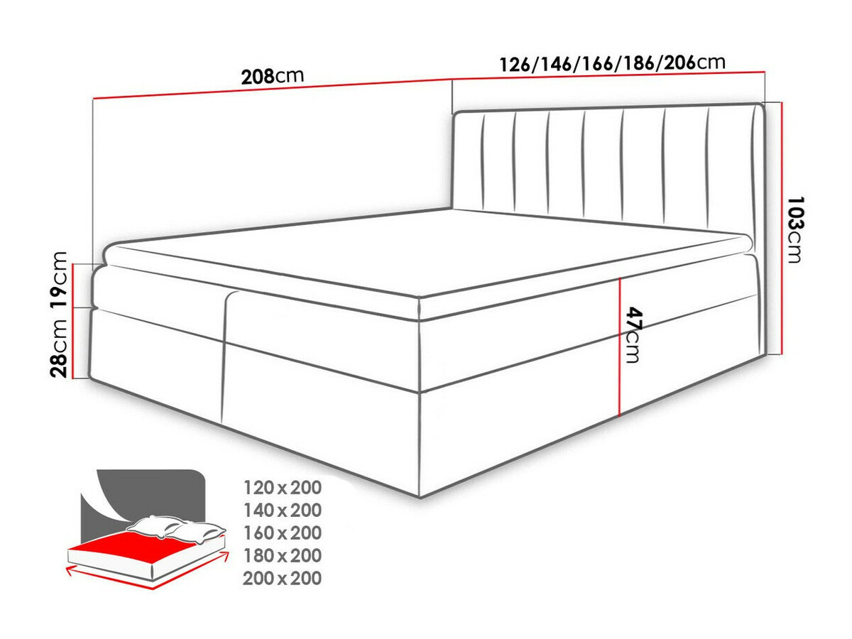 Continental bed Culina (Soft 017 + Ikar 09)
