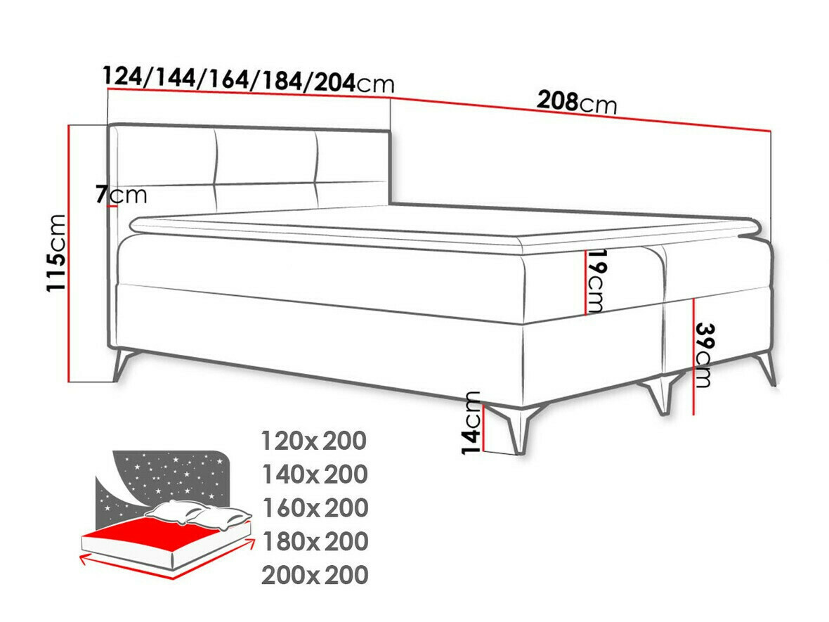Continental bed Harena (Soft 010)
