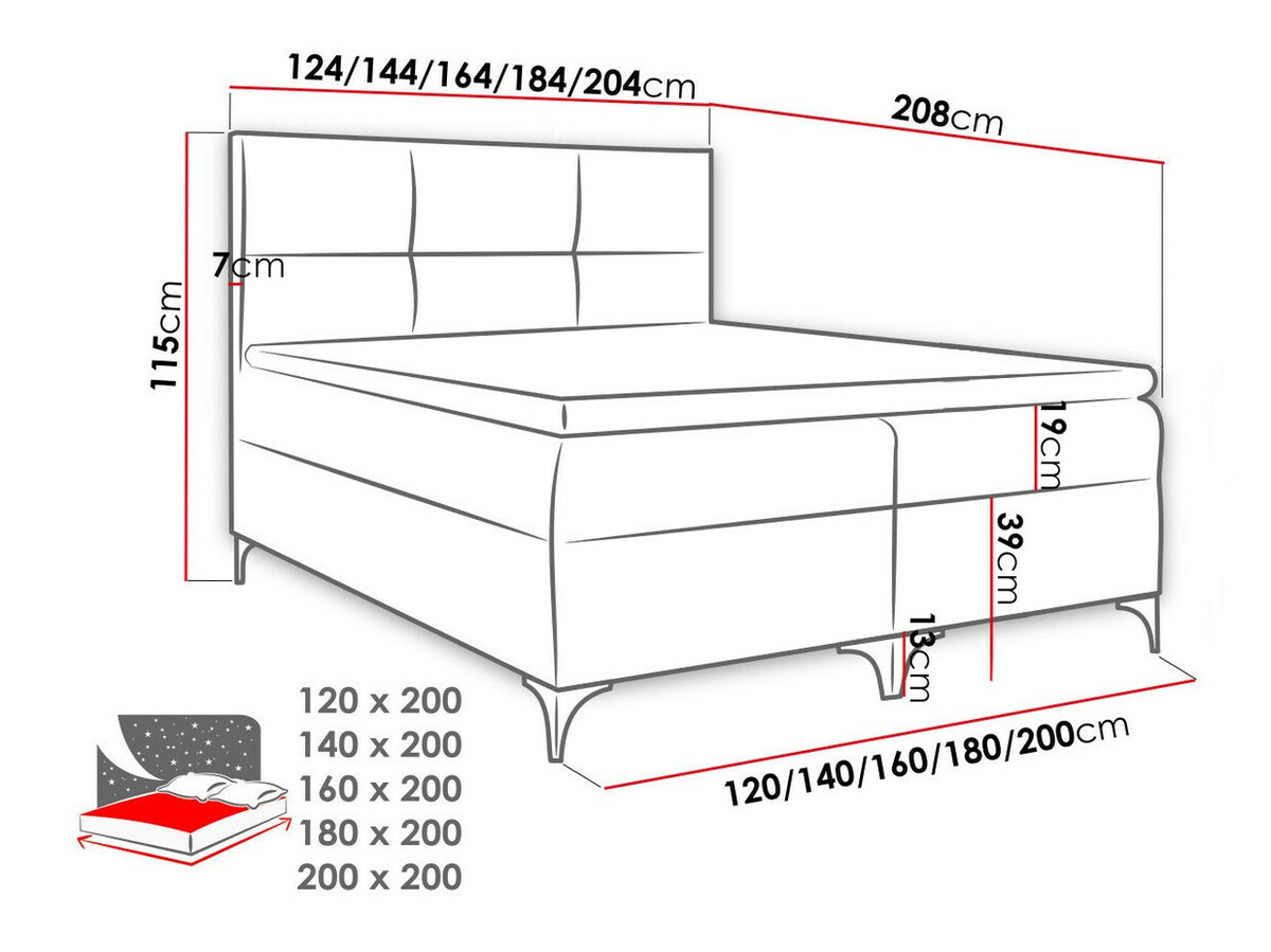 Continental bed Mare (Magic Velvet 2225)
