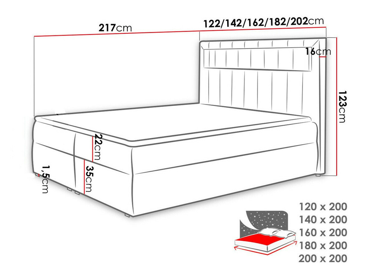 Continental bed Pomum (Soft 017)