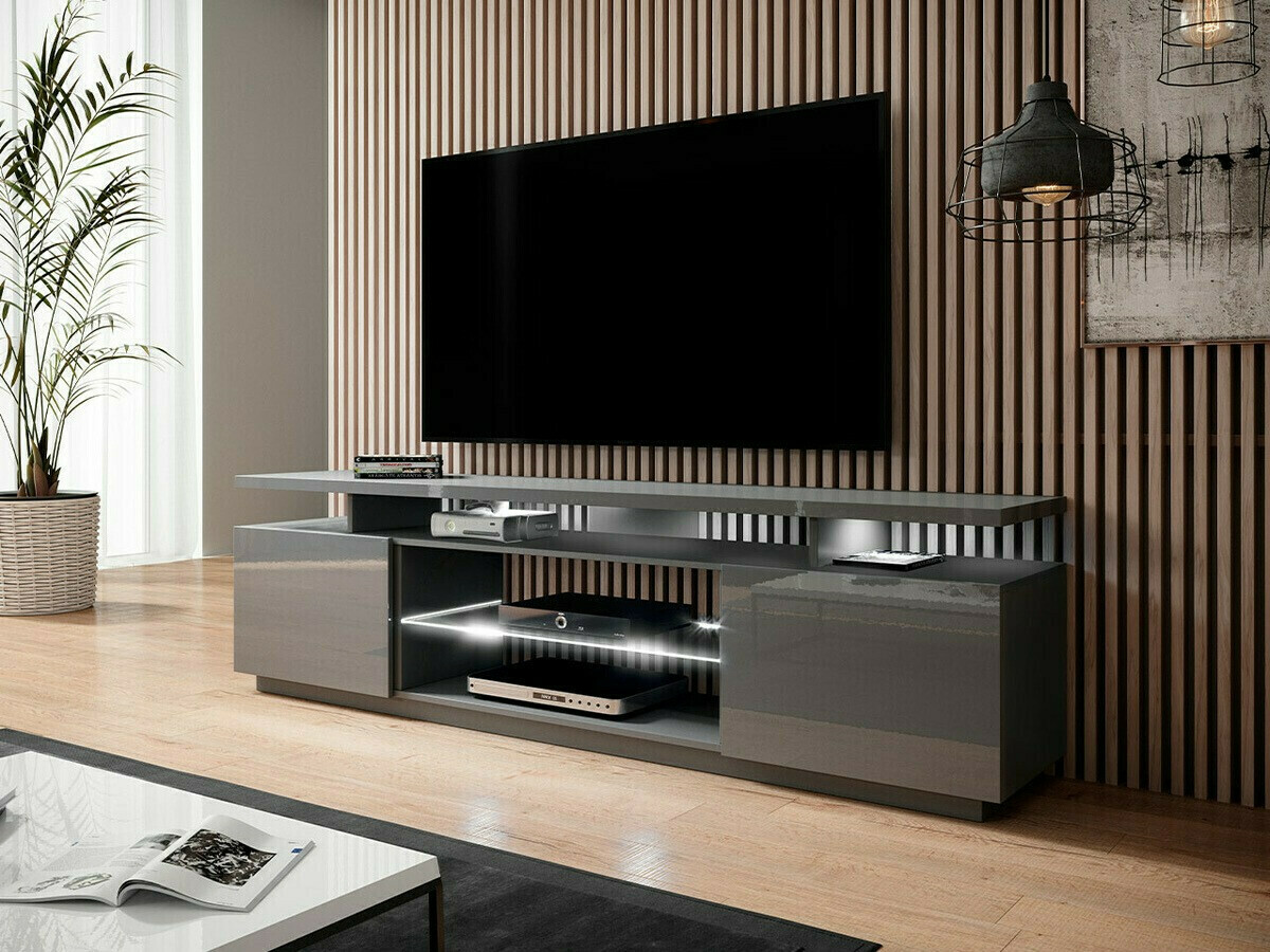 TV stand Figura (Grey + Gloss grey)