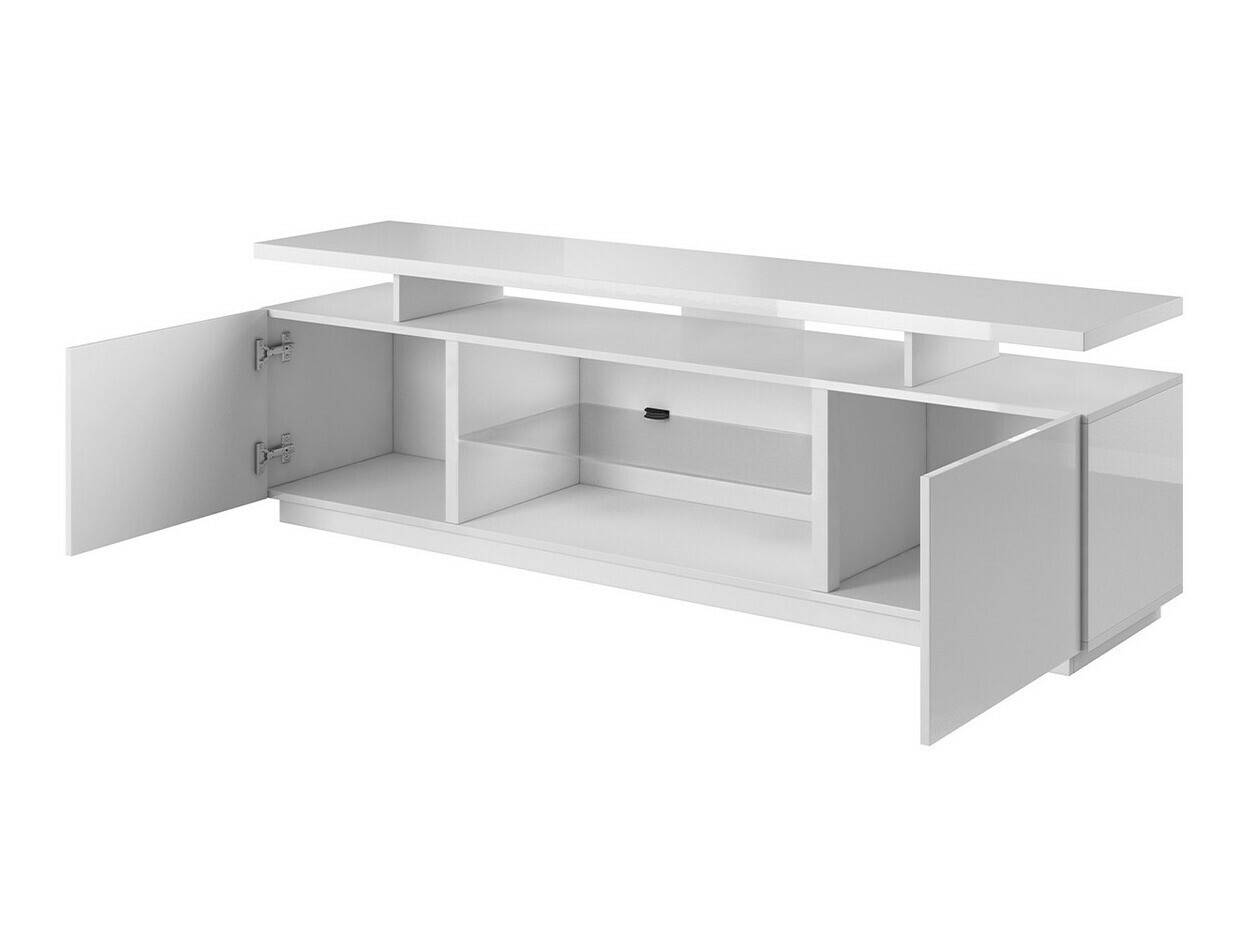 TV stand Figura (White + Glossy white)