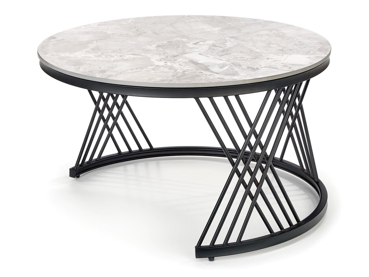 Coffee table set Houston Acetum (Black + Grey marble)