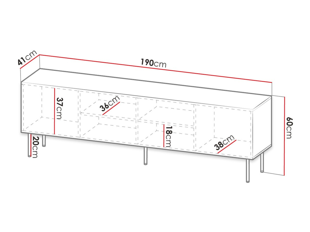 TV stand Lorelbo 103 (Black + Golden)
