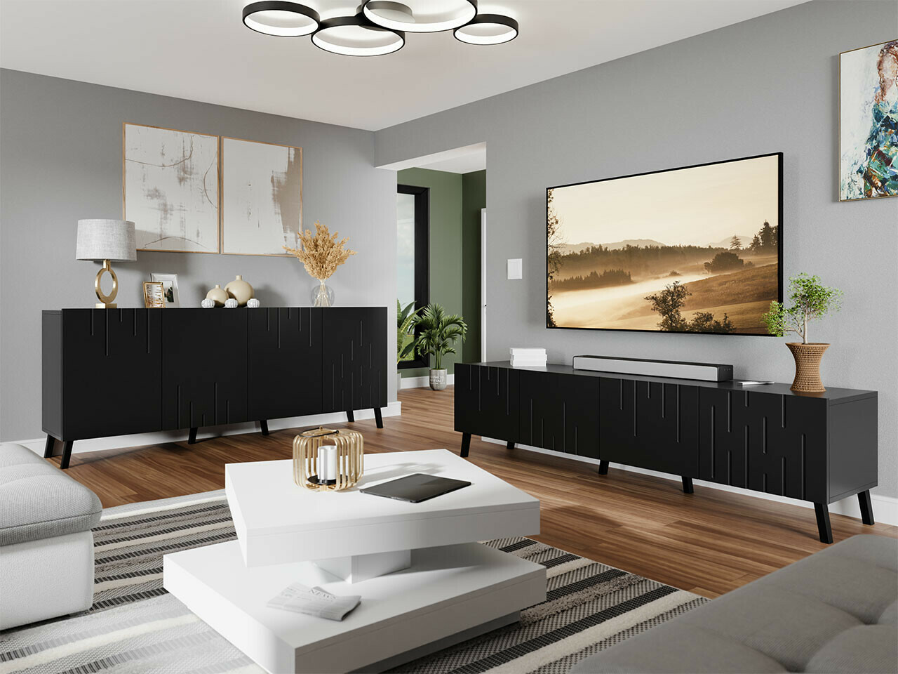 Living room set Charlotte 212 (Black)