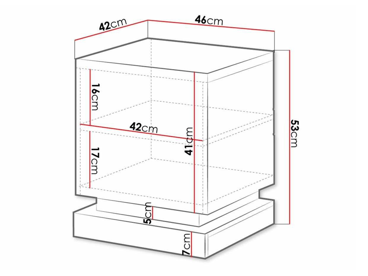 Set of bedside tables Linar (Black + Glossy black)