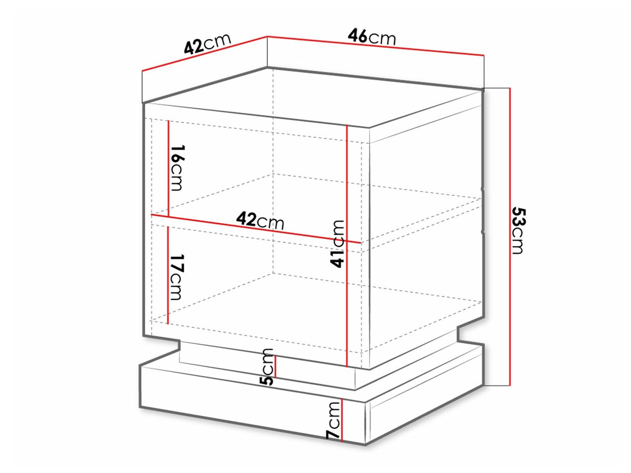 Set of bedside tables Linar (Black + Glossy black)