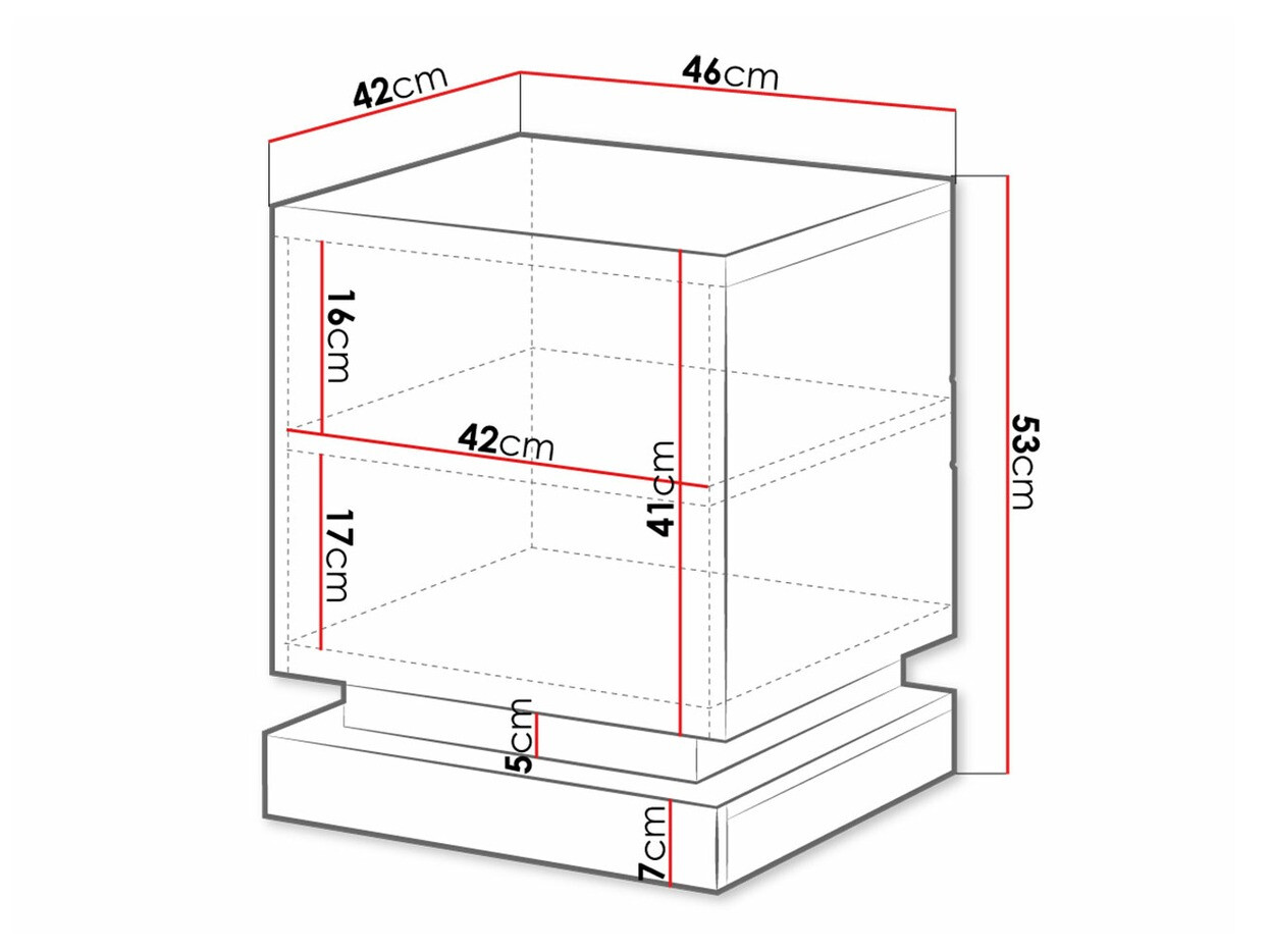 Set of bedside tables Linar (Black + Glossy black)