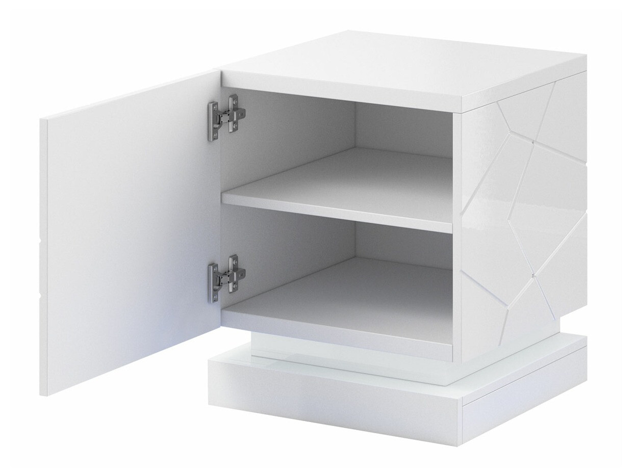 Set of bedside tables Linar (White + Glossy white)
