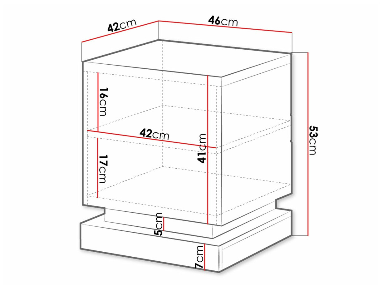 Set of bedside tables Linar (White + Glossy white)