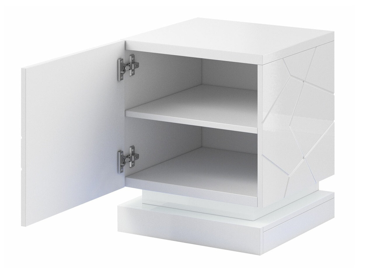 Set of bedside tables Linar (White + Glossy white)