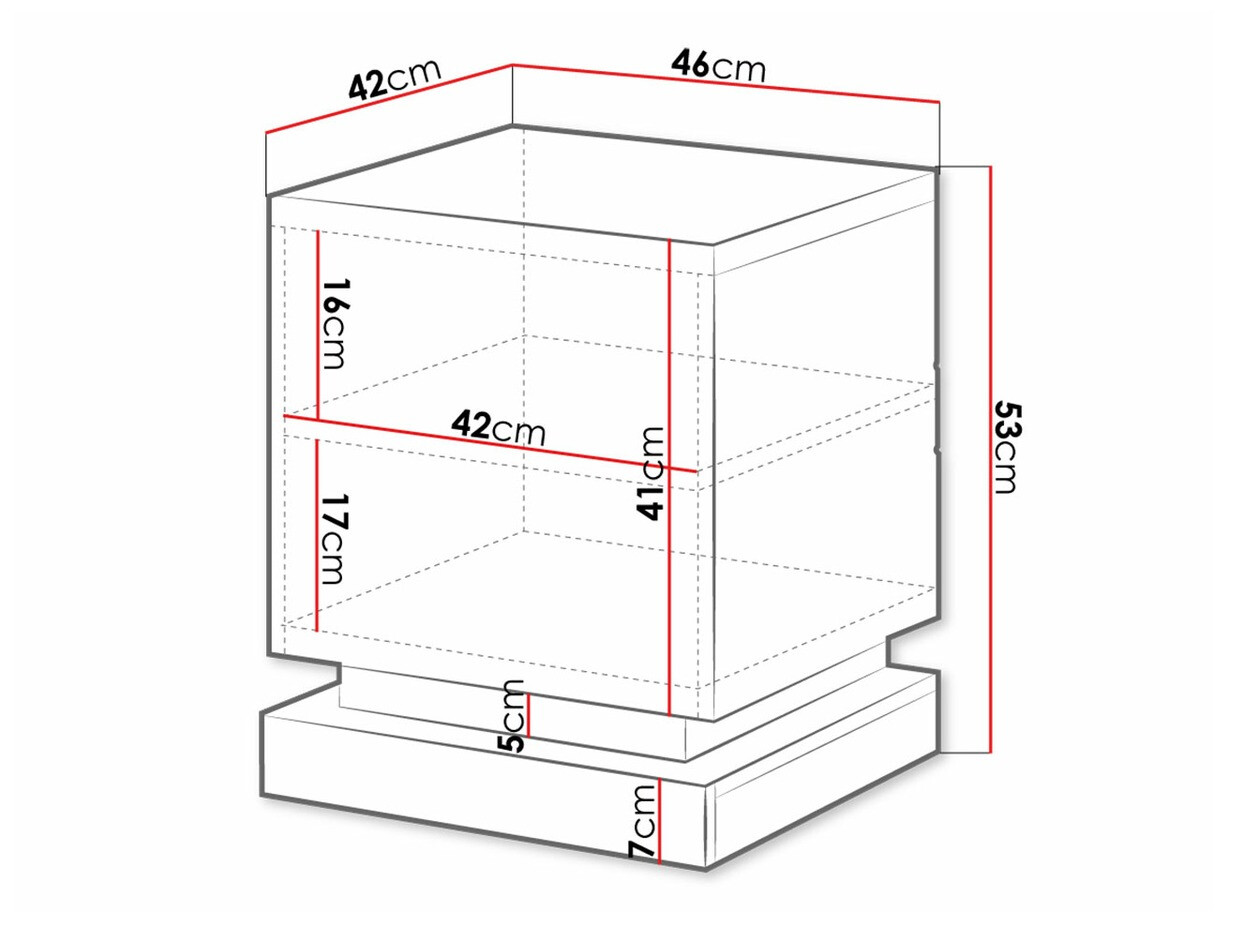 Set of bedside tables Linar (White + Glossy white)