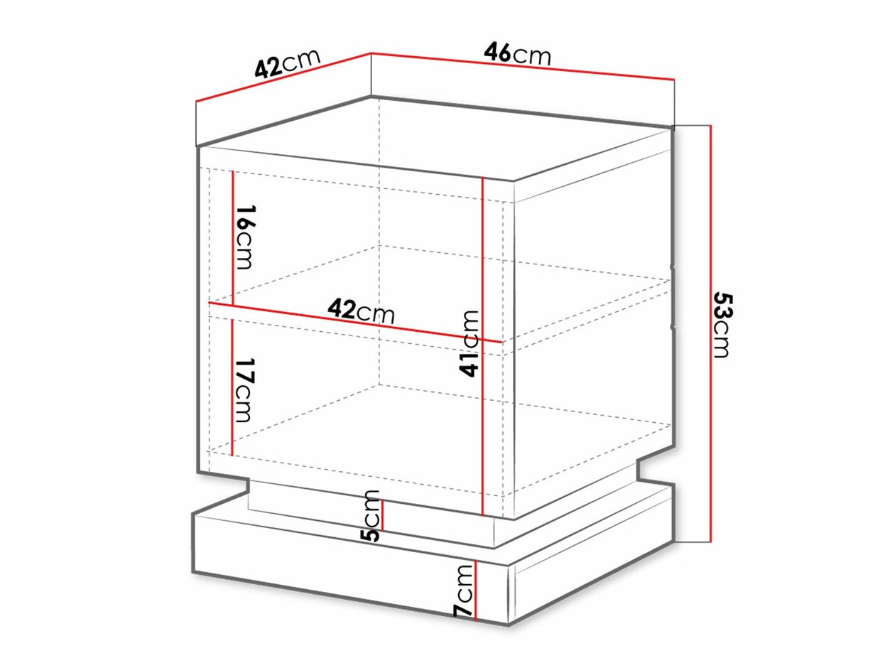 Set of bedside tables Linar (White + Glossy white)