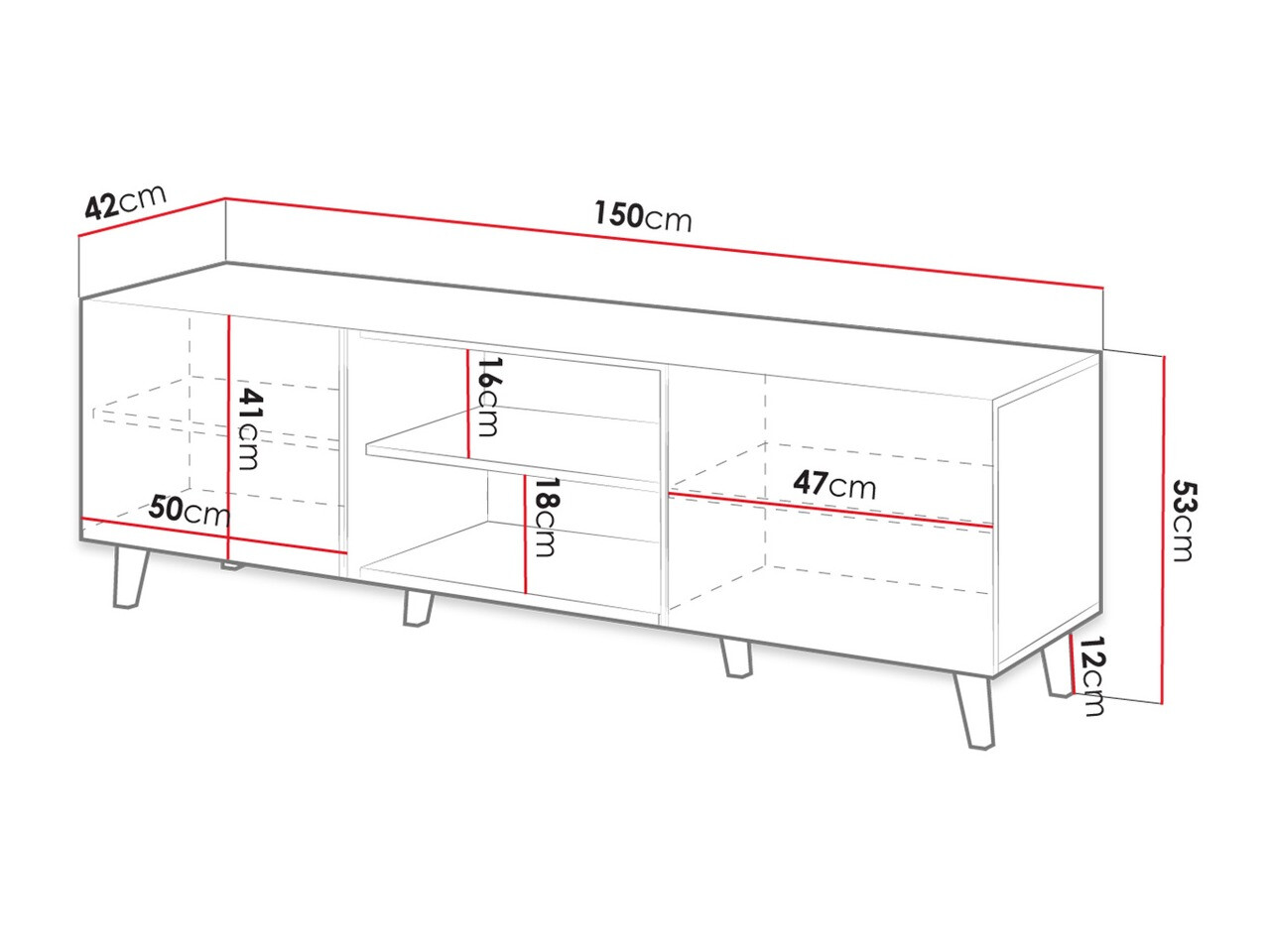 TV stand Comes (Anthracite)