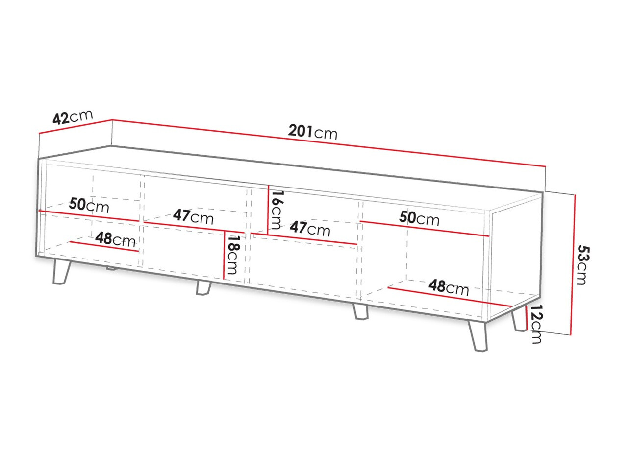 TV stand Comes I (Anthracite)