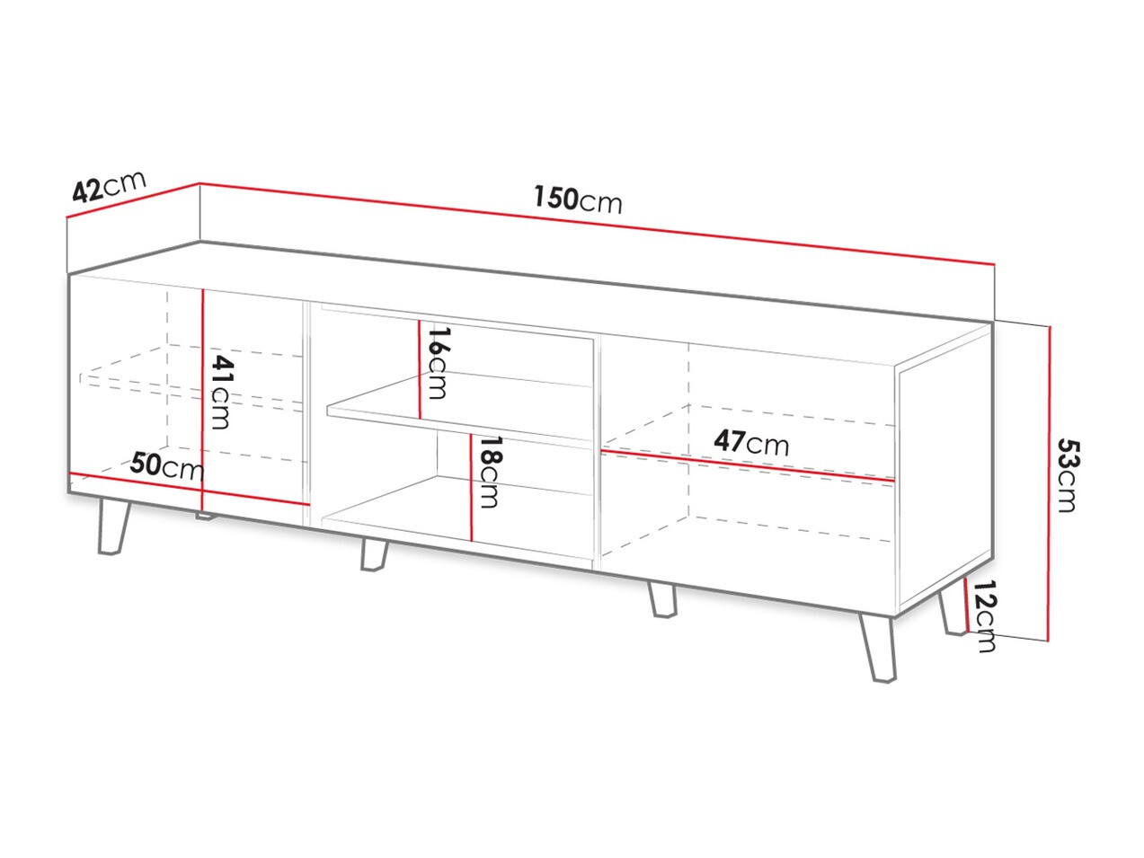 TV stand Comes (Wotan Oak)