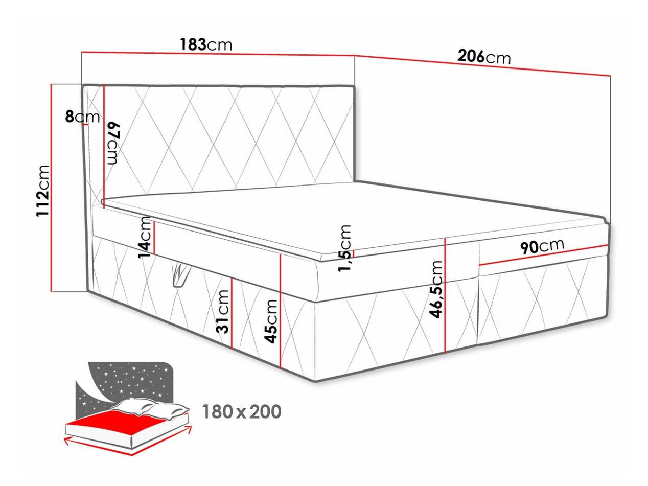 Continental bed Comfivo Avis (Magic Velvet 2217)
