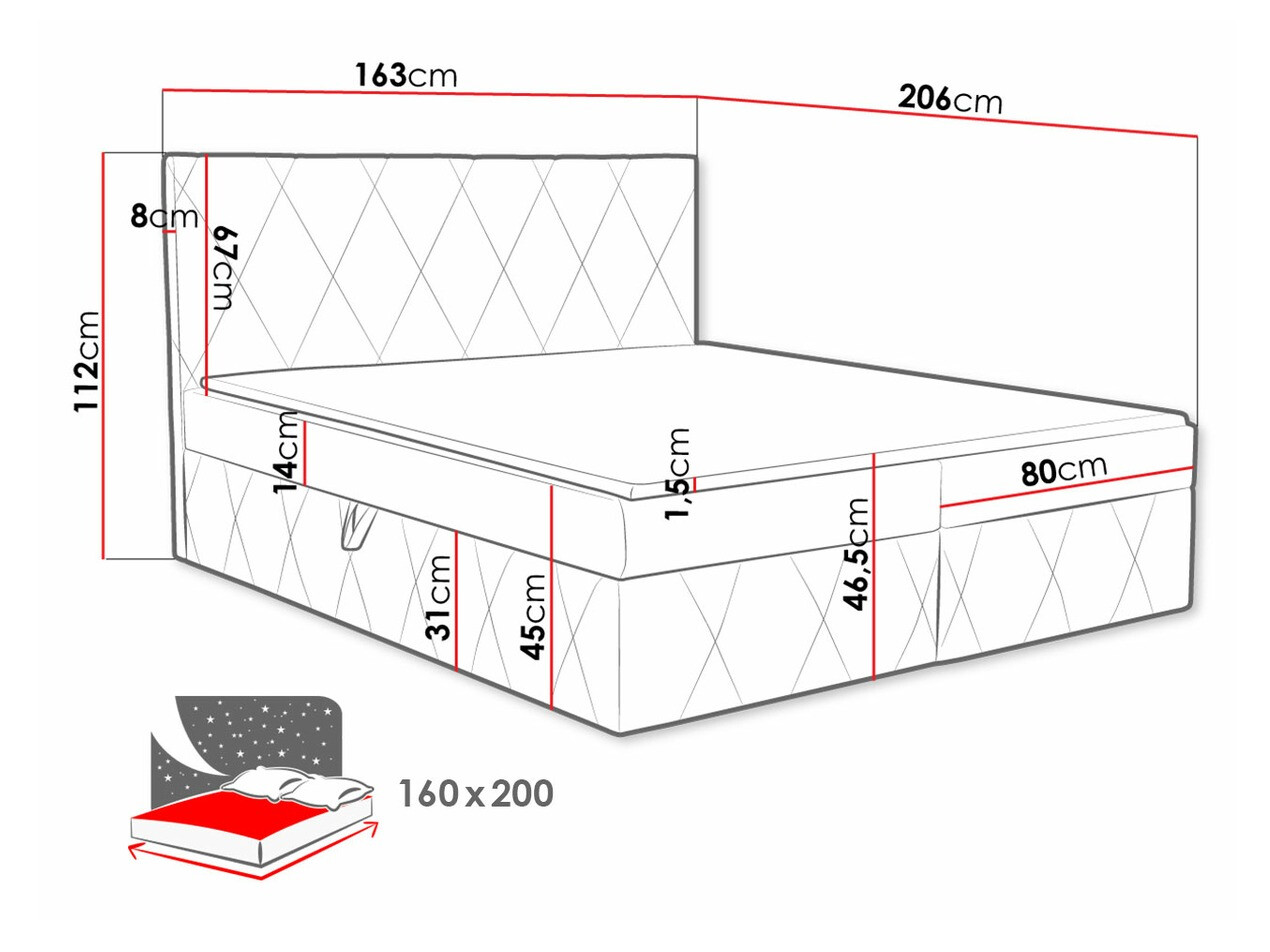Continental bed Comfivo Avis (Magic Velvet 2260)