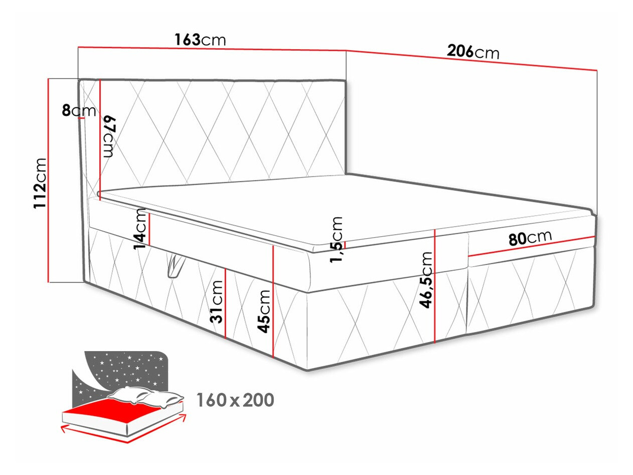 Continental bed Comfivo Avis (Magic Velvet 2267)