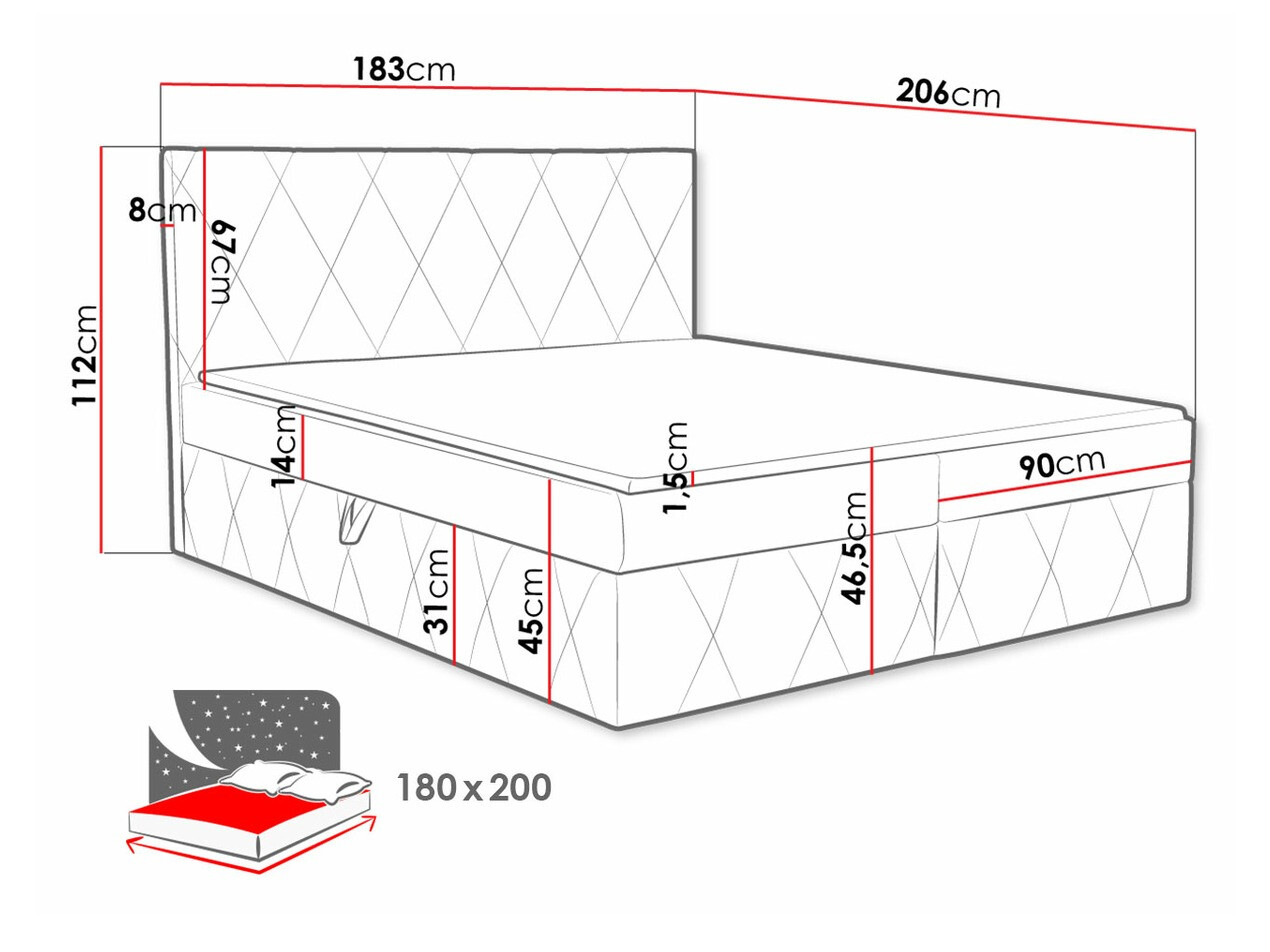 Continental bed Comfivo Avis (Magic Velvet 2267)