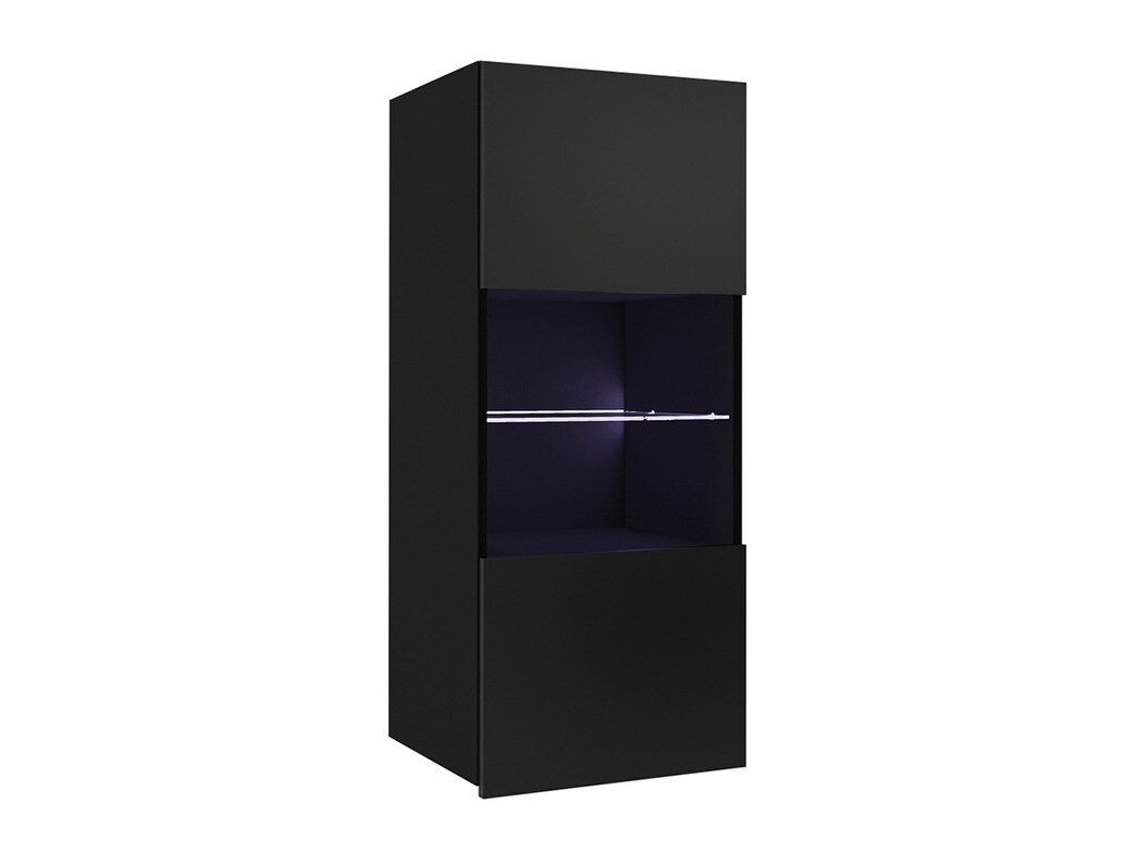 Wall cabinet Tivdalu 102 (Black + Glossy black)