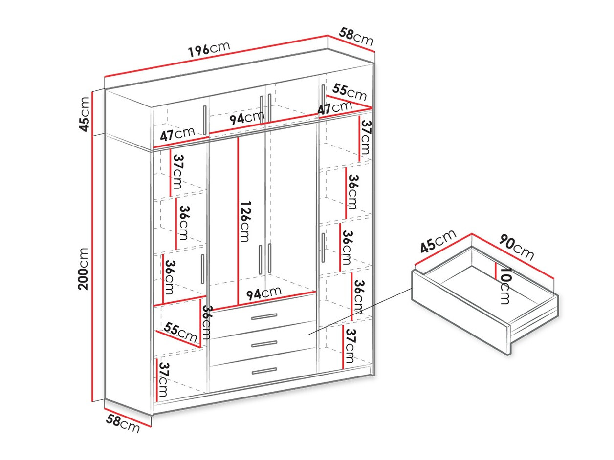 Wardrobe Dortivu I (Sonoma oak)