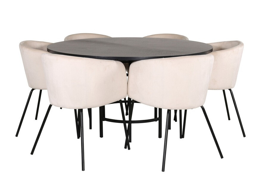 Dining set Dallas 2378 (Black + Cream)