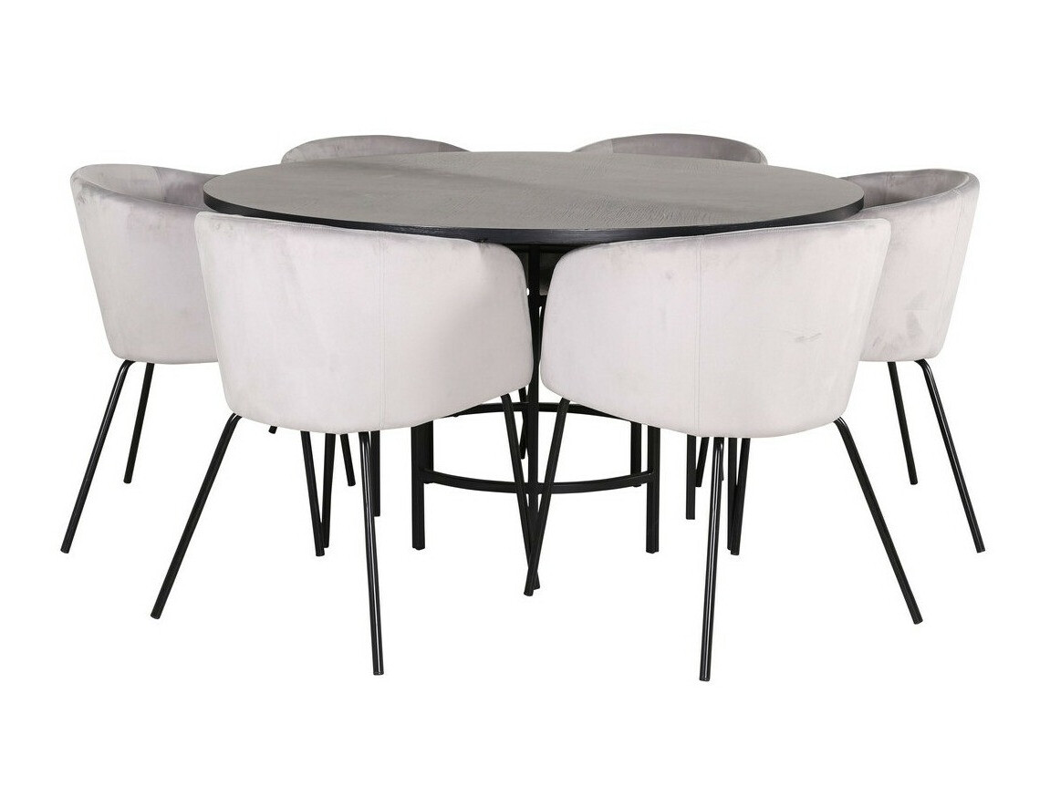 Dining set Dallas 2378 (Black + Light grey)