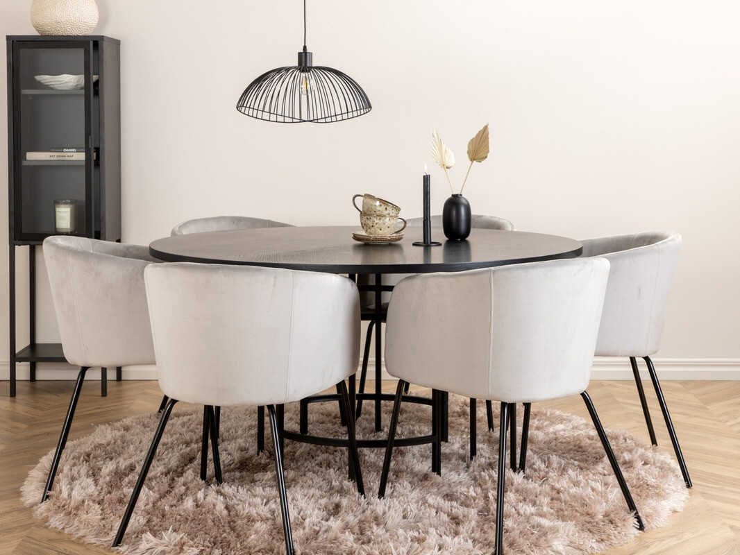 Dining set Dallas 2378 (Black + Light grey)