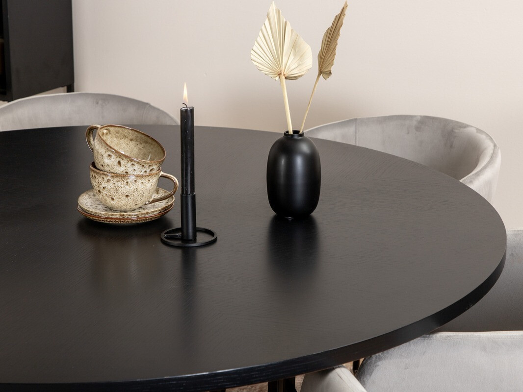 Dining set Dallas 2378 (Black + Light grey)