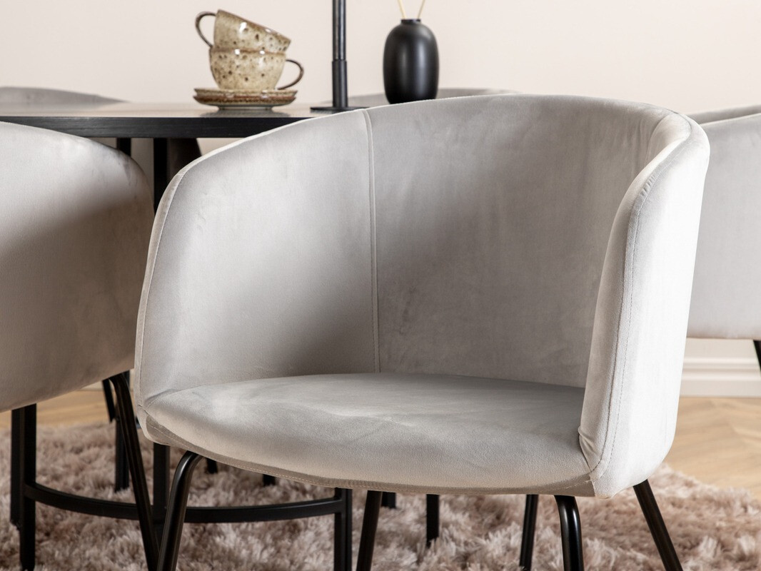 Dining set Dallas 2378 (Black + Light grey)