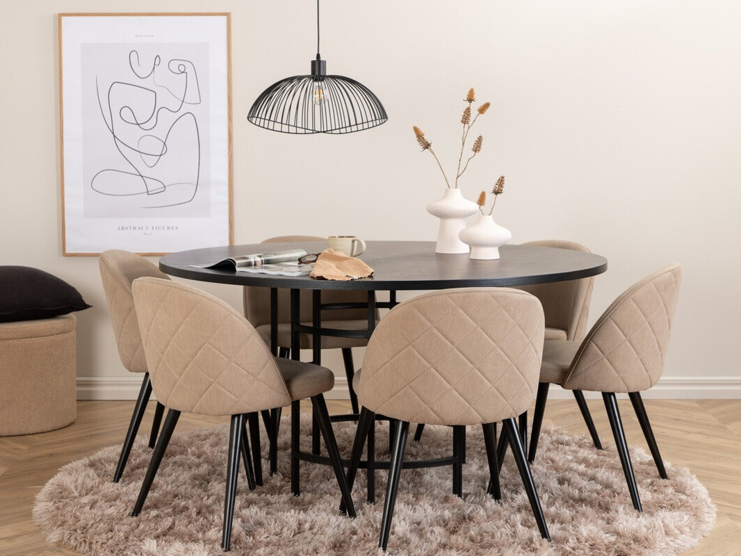 Dining set Dallas 2387 (Black + Beige)