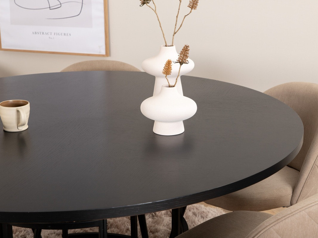 Dining set Dallas 2387 (Black + Beige)