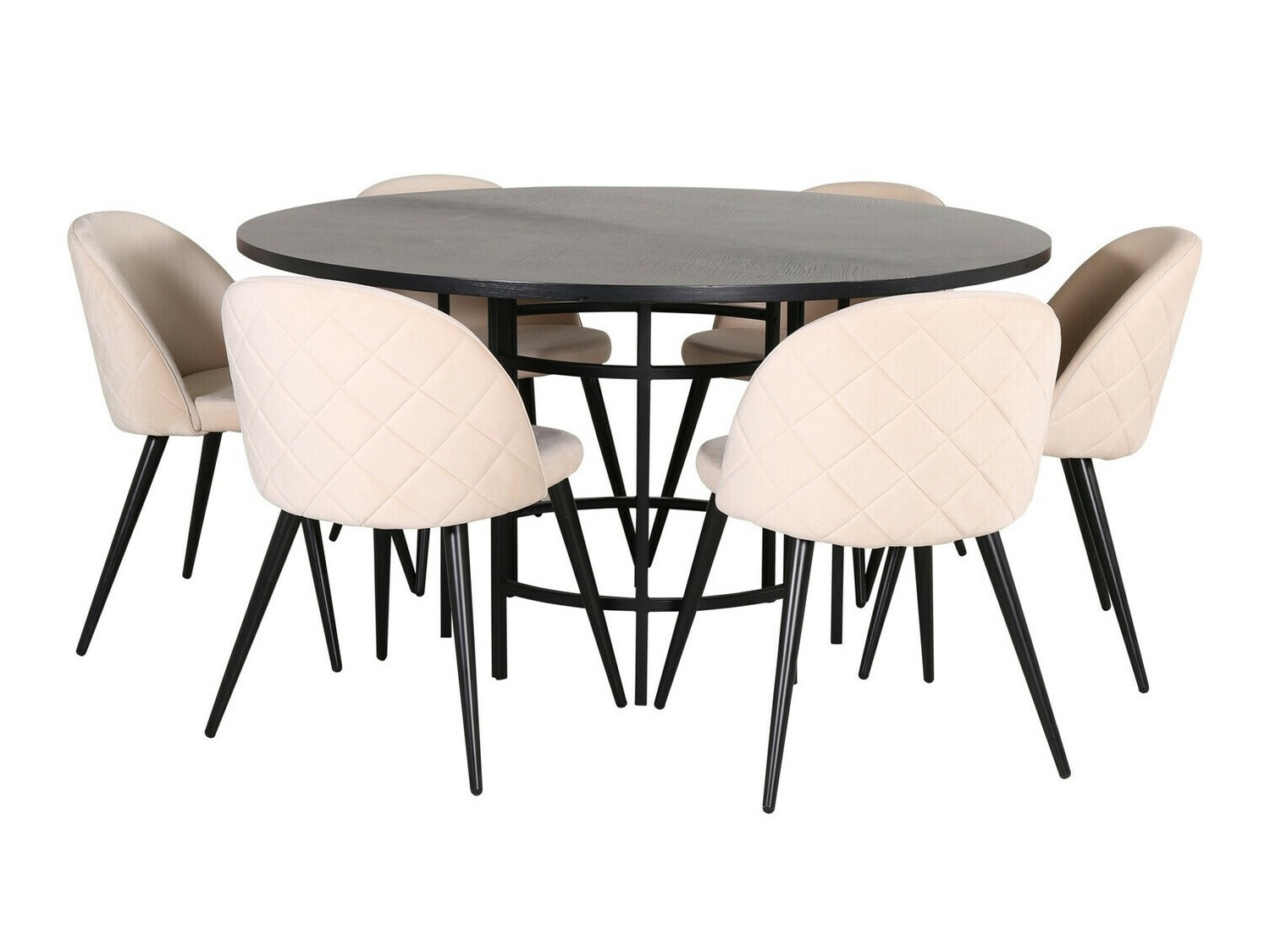 Dining set Dallas 2387 (Black + Cream)
