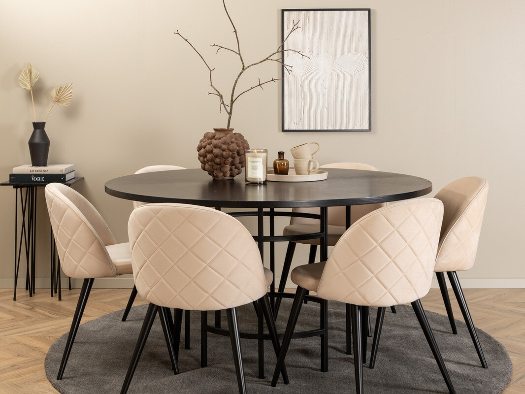 Dining set Dallas 2387 (Black + Cream)