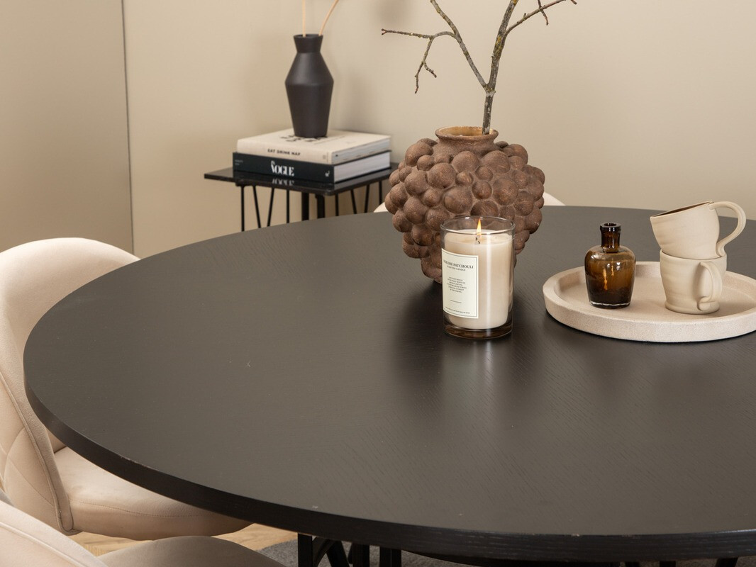 Dining set Dallas 2387 (Black + Cream)