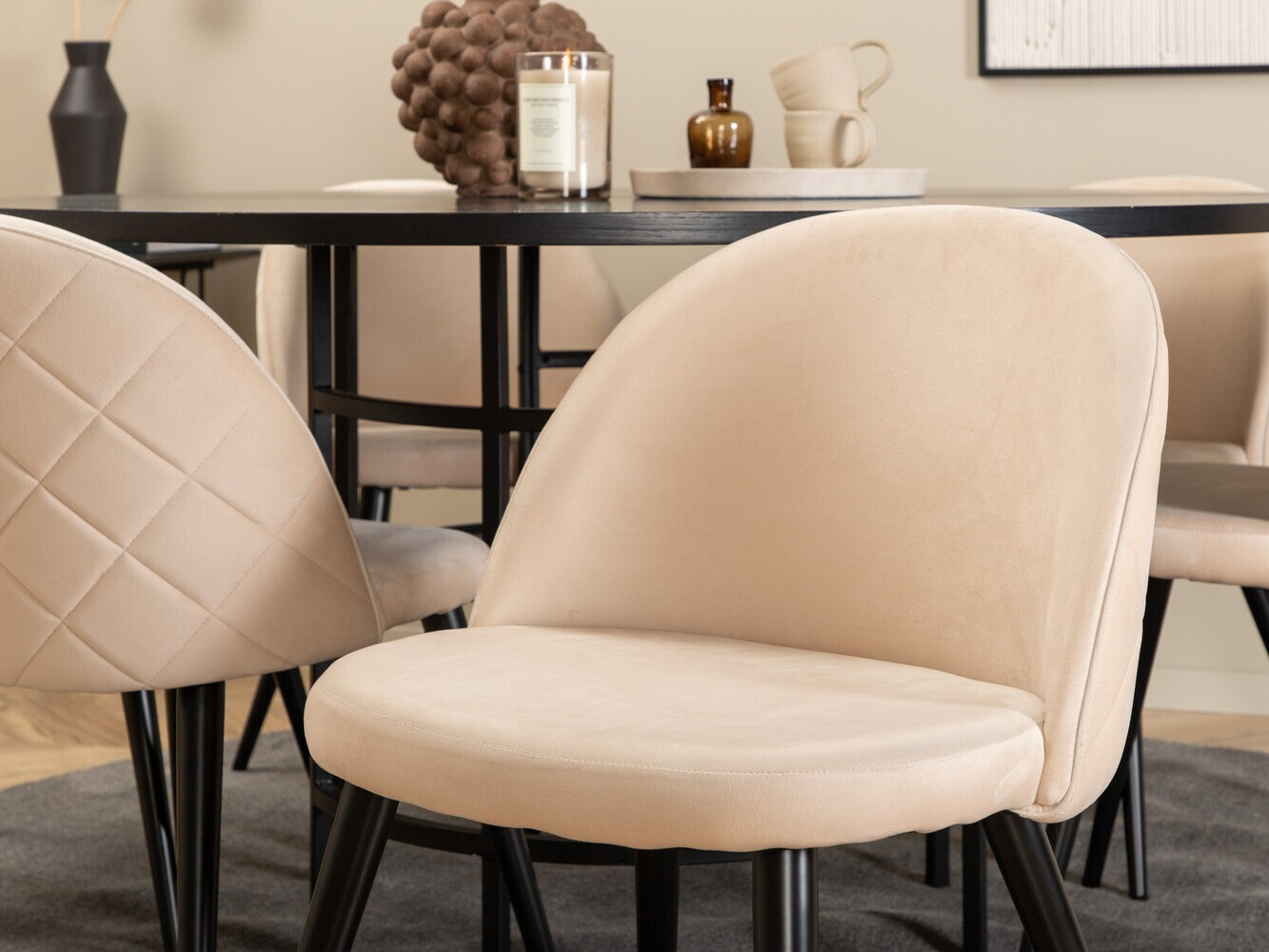 Dining set Dallas 2387 (Black + Cream)