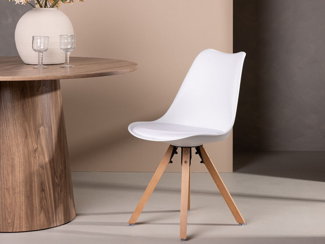 Chair Dallas 3478 (White + Light wood)
