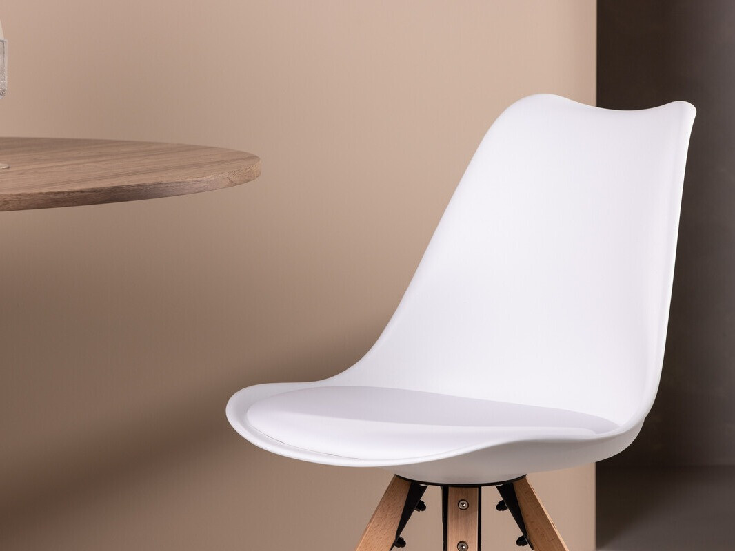 Chair Dallas 3478 (White + Light wood)