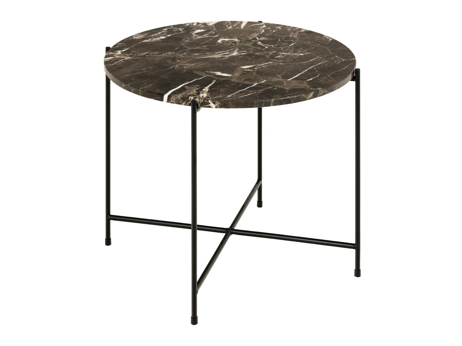 Side table Norsica 608 (Brown marble + Black)