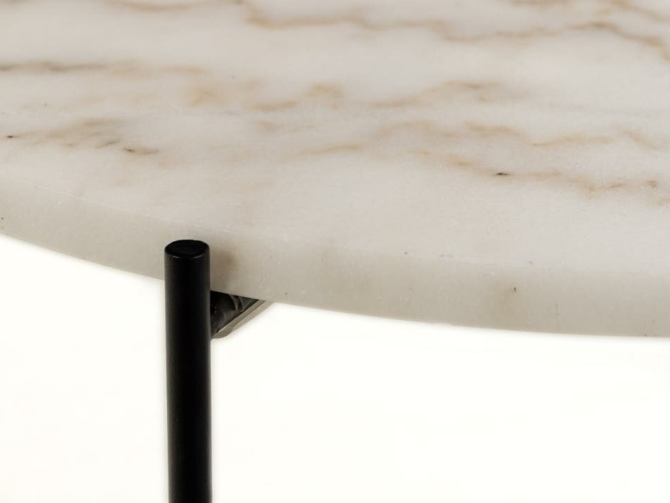 Side table Norsica 608 (White marble + Black)
