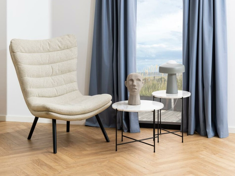 Side table Norsica 608 (White marble + Black)