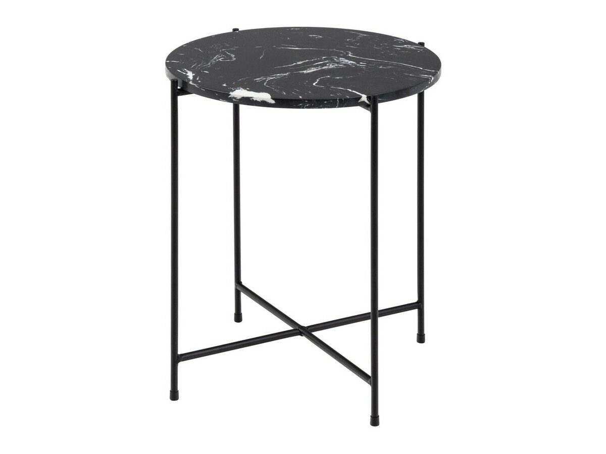 Side table Norsica 609 (Black marble + Black)