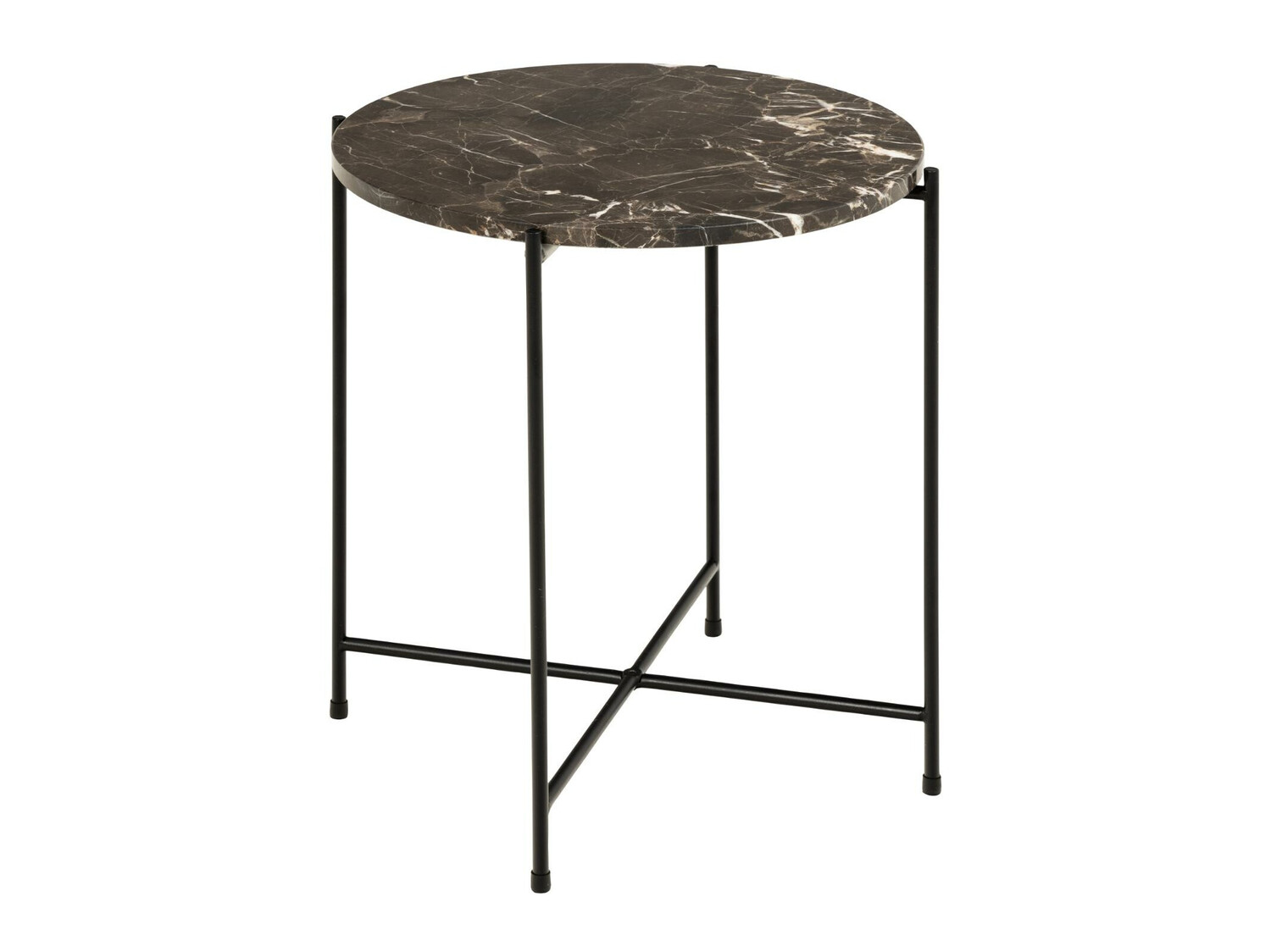 Side table Norsica 609 (Brown marble + Black)