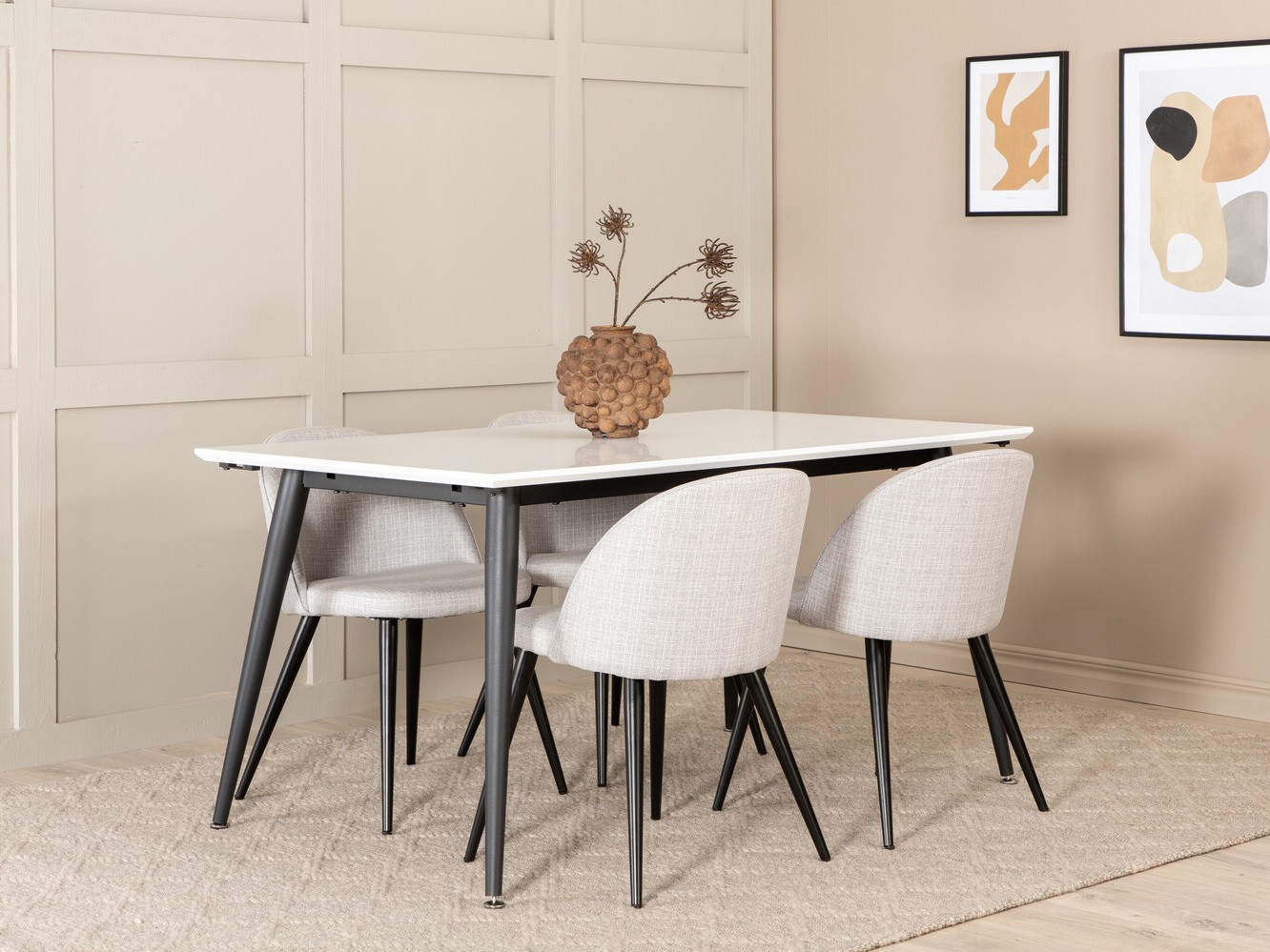 Dining set Dallas 2731 (Light grey + Black)