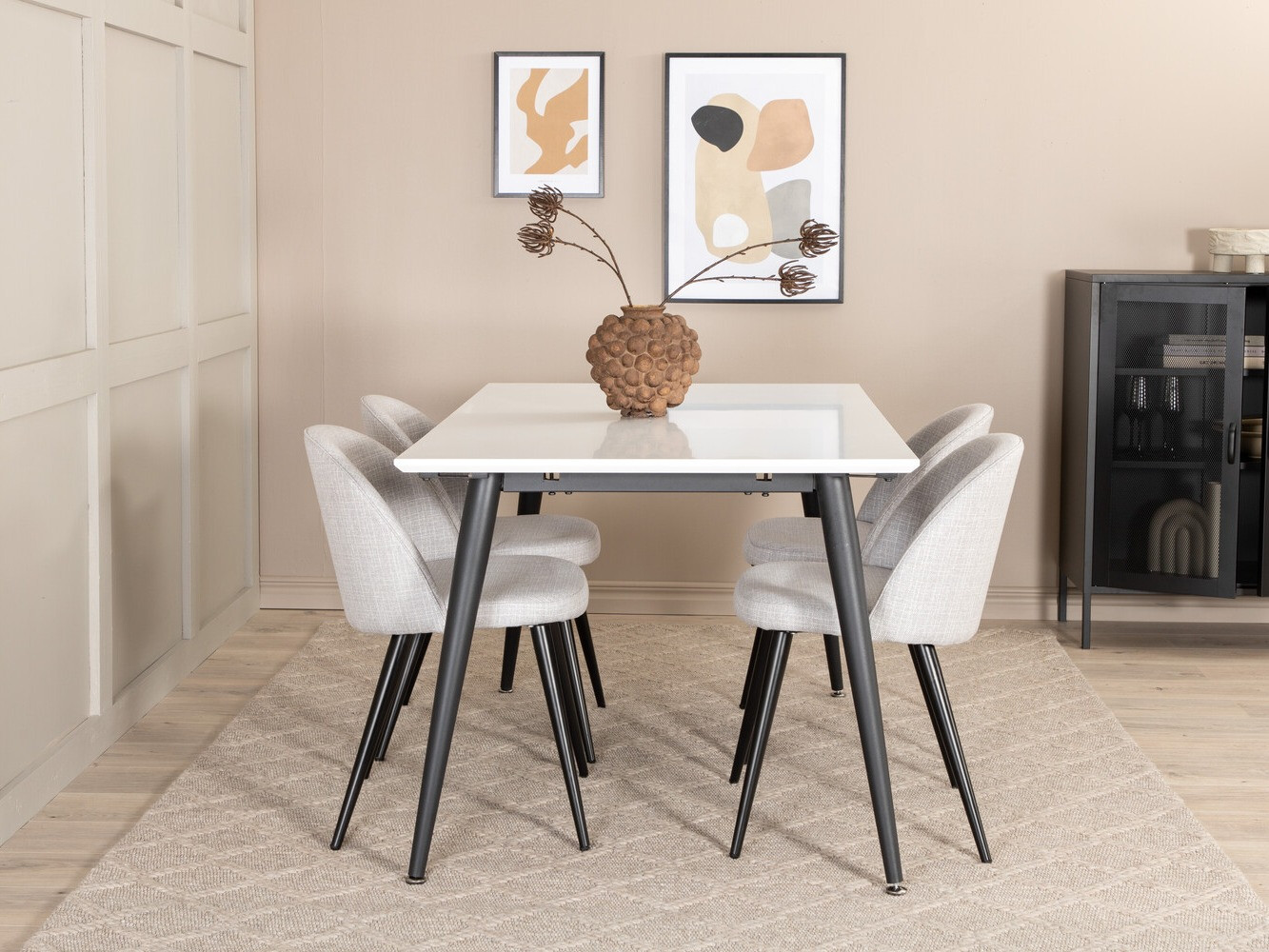 Dining set Dallas 2731 (Light grey + Black)