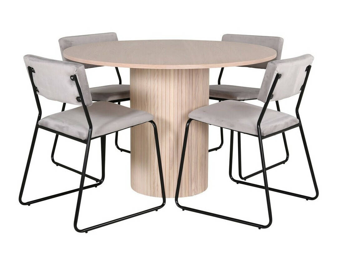 Dining set Dallas 2566 (Light grey + Black)