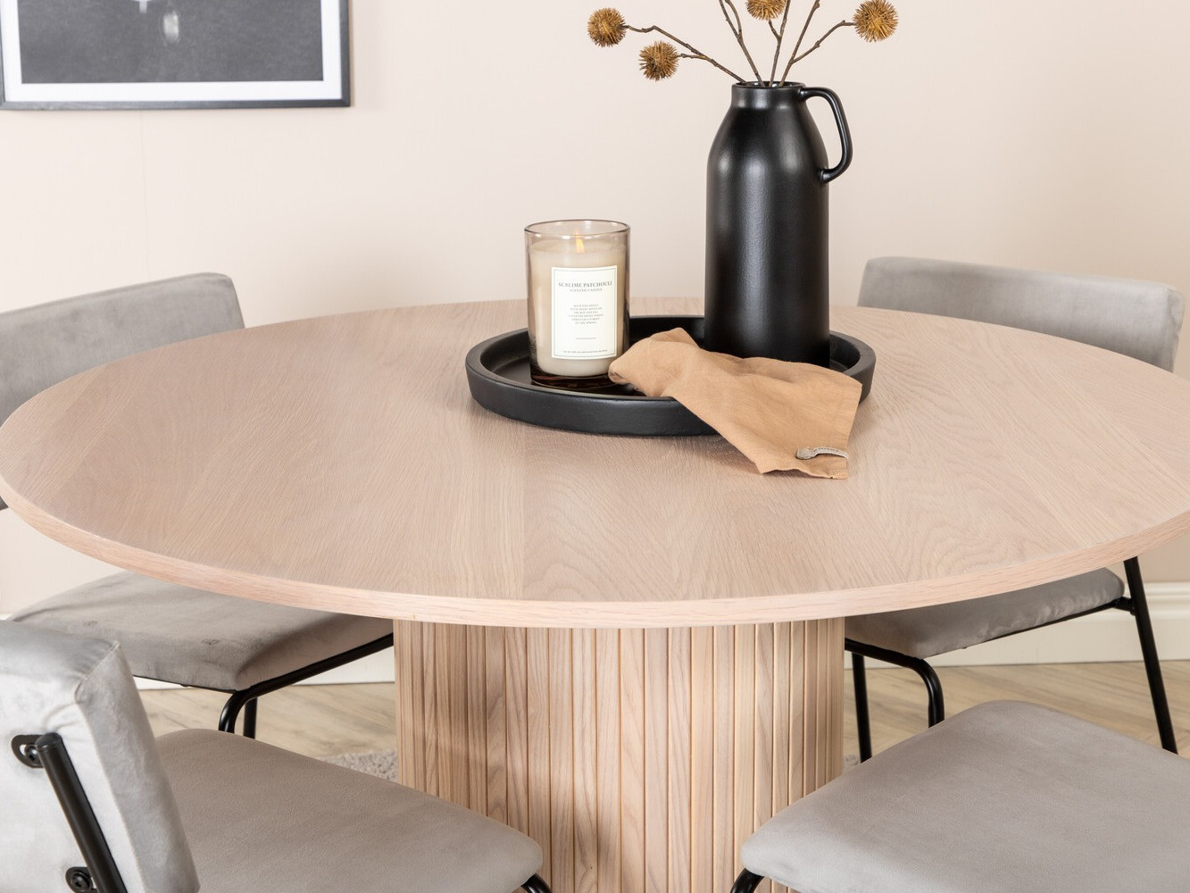 Dining set Dallas 2566 (Light grey + Black)