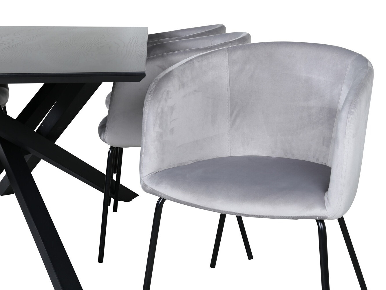 Dining set Dallas 2691 (Light grey + Black)