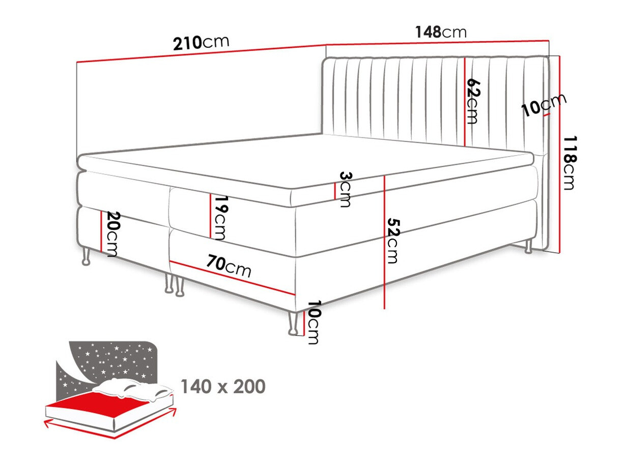 Continental bed ComfiDream Fjorina (Fresh 01)